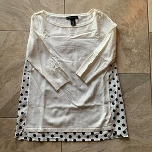 Polka dot backed sweater | cream front